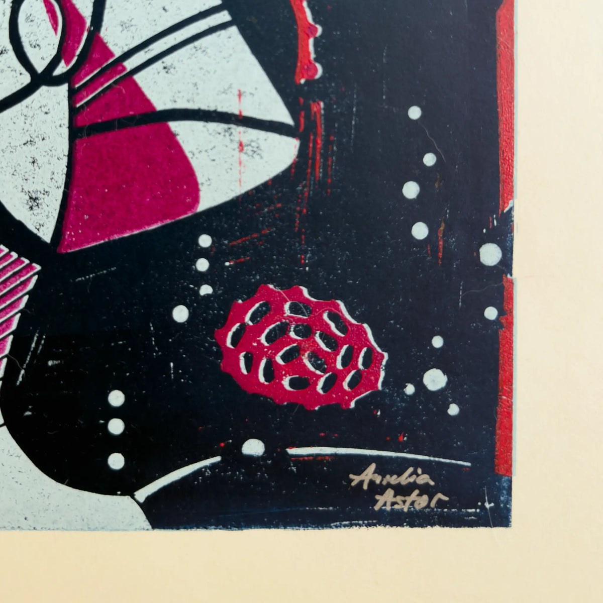 Lower right corner of the artwork Underwater Love, signed by the artist Aurelia Astor